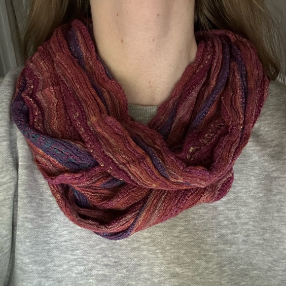 Striped Multicolor Infinity Scarf - Picture 1 of 2